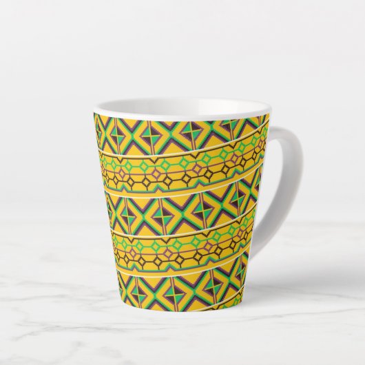 Beauful Kente Ghana African Ethnic gedrukt Latte Mok (Rechterhoek)