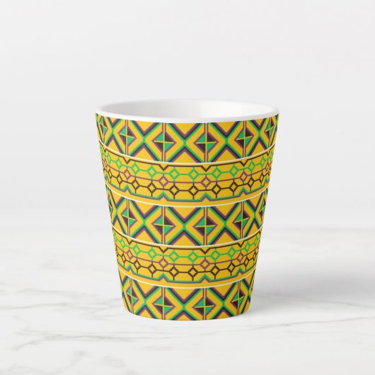 Beauful Kente Ghana African Ethnic gedrukt Latte Mok (Voorkant)