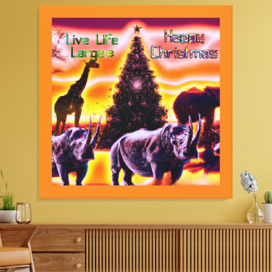 Beauful Kenya Animal Safari Kerst Canvas Afdruk (Insitu (Woonkamer))