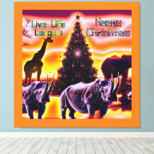 Beauful Kenya Animal Safari Kerst Canvas Afdruk (Insitu (Houten vloer))