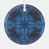 Beauful Lacy Blue Fractal Abstract Suncatcher Glas Ornament (Voorkant)