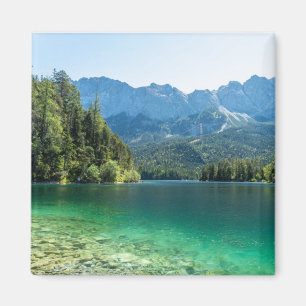 Beauful Lake Eibsee Bavarian Alps Duitsland Magneet