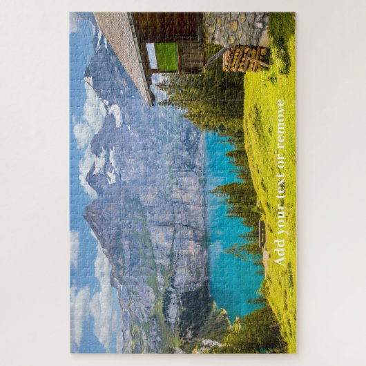 Beauful Lake Oeschinen, bergen, Zwitserland; Legpuzzel (Verticaal)
