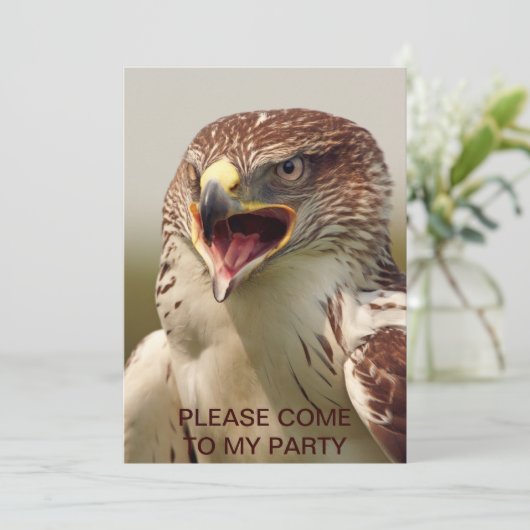 Beauful Lanner Falcon-uitnodiging Kaart (Staand voorkant)