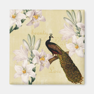 Beauful Lilies Peacock Magneet
