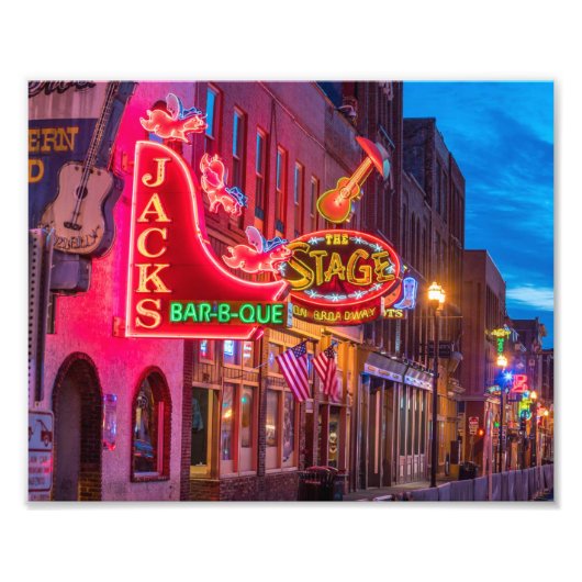 Beauful Lower Downtown Nashville Tennessee Foto Afdruk (Voorkant)