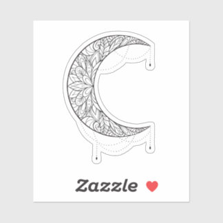 Beauful Mandala Moon Design Pattern Sticker
