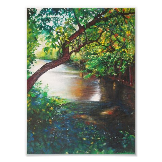 Beauful Michigan River Painting Foto Afdruk (Voorkant)