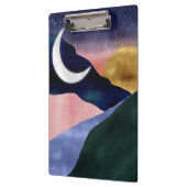 Beauful Mountain River Moon Sunset Design Klembord (Links)