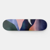 Beauful Mountain River Moon Sunset Design Skateboard (Horizontaal)