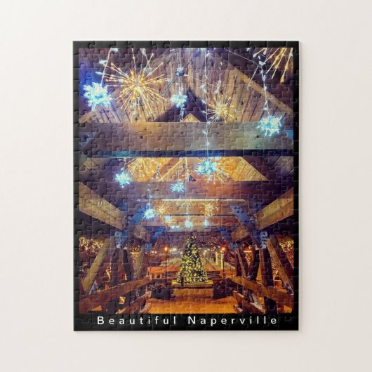 Beauful Naperville - Holiday Lights op Bridge Legpuzzel (Verticaal)