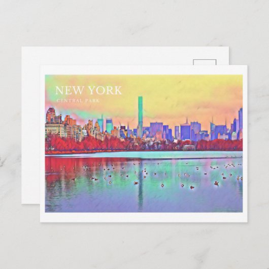 Beauful New York Central Park briefkaart (Voorkant / Achterkant)