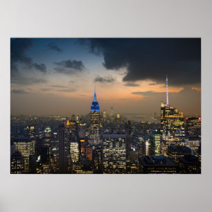 Beauful New York Evening Skyline Poster