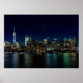 Beauful New York Skyline bij nacht Poster (Voorkant)