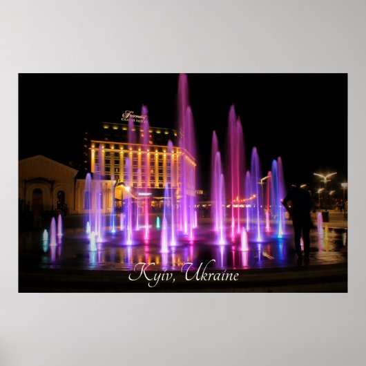 Beauful Night Uitzicht Kiev Oekraïne Poster (Voorkant)