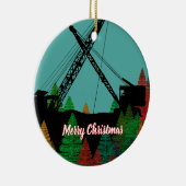 Beauful Northwest Crane Operating Engineer Art Keramisch Ornament (Rechts)