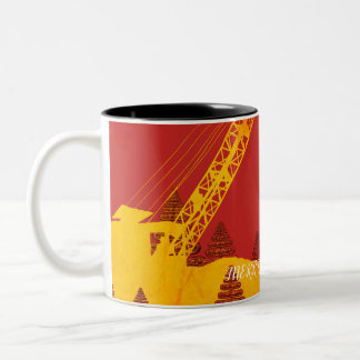 Beauful Northwest Crane Operating Engineer Art Tweekleurige Koffiemok