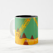 Beauful Northwest Crane Operating Engineer Art Tweekleurige Koffiemok (Voorkant links)