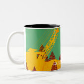 Beauful Northwest Crane Operating Engineer Art Tweekleurige Koffiemok (Links)