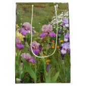 Beauful Paars Iris Flower floral Photo Medium Cadeauzakje (Achterkant)