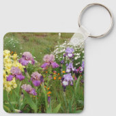 Beauful Paars Iris Flower floral Photo Sleutelhanger (Achterkant)
