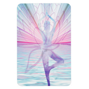 Beauful Pink & Blue Vrikshasana Yoga Magneet