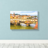Beauful Ponte Vecchio uitzicht, Florence, Italië Canvas Afdruk (Insitu (Houten vloer))