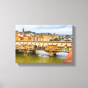 Beauful Ponte Vecchio uitzicht, Florence, Italië Canvas Afdruk