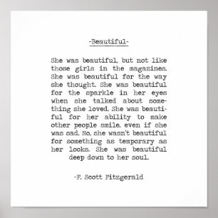 Beauful quote F Scott Fitzgerald Poster