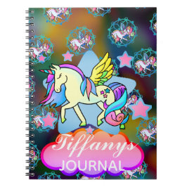Beauful Rainbow Unicorn Star Galaxy Sky Notitieboek