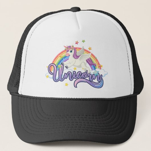 Beauful Rainbow Unicorn Trucker Pet (Voorkant)
