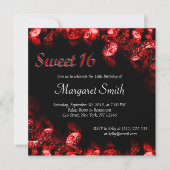 Beauful Red Diamond Sweet 16 Invite Kaart (Voorkant)