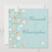 Beauful Seashell Beach bruiloft-uitnodiging Kaart (Voorkant)