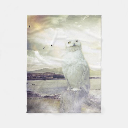 Beauful Snowy Owl Fleece Blanket (Voorkant)