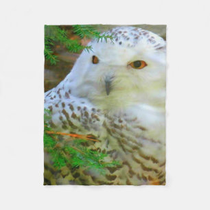 Beauful Snowy Owl Fleece Blanket Deken