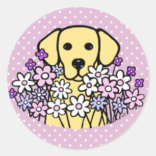 Beauful Soul Yellow Labrador Illustratie 2 Ronde Sticker