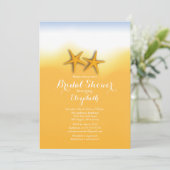 Beauful Starfish Beach Bridal Shower Invitation Kaart (Staand voorkant)