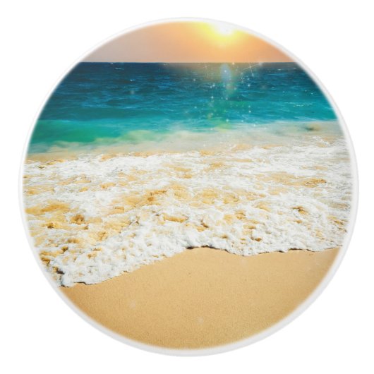 Beauful Summer Beach Sunset Foto Keramische Knop (Voorkant)