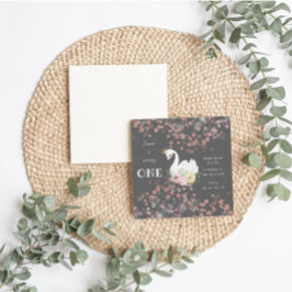 Beauful Swan Birthday Kaart Uitnodiging