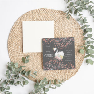 Beauful Swan Birthday Kaart Uitnodiging