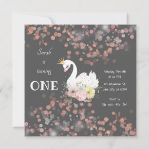 Beauful Swan Birthday Kaart Uitnodiging