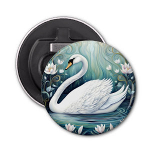 Beauful Swan Button Flesopener