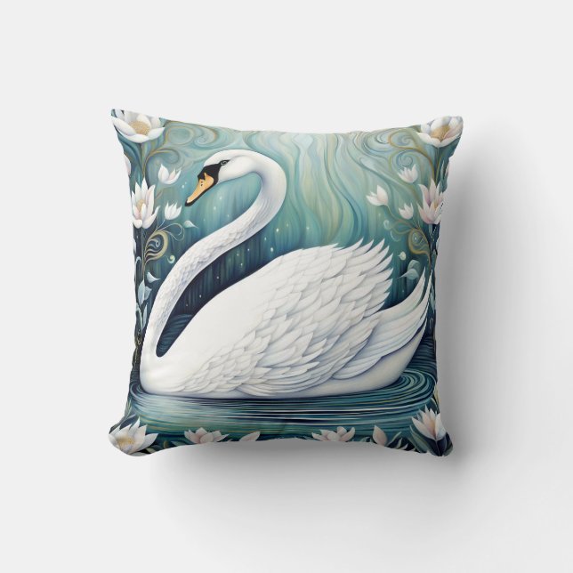 Beauful Swan Kussen (Voorkant)