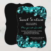 Beauful Sweet 16 Diamonds Turquoise Invitation Kaart (Voorkant / Achterkant)