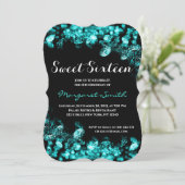 Beauful Sweet 16 Diamonds Turquoise Invitation Kaart (Staand voorkant)