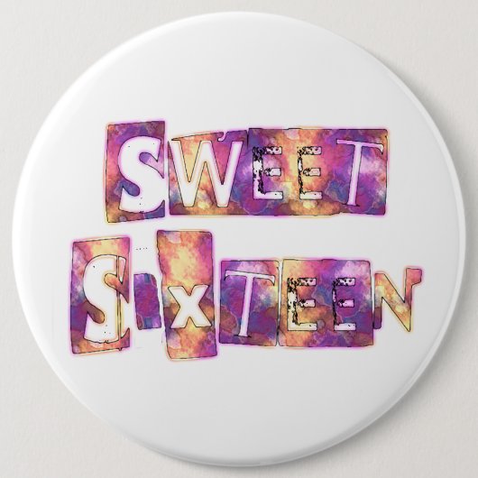 Beauful Sweet Sixteen Ronde Button 6,0 Cm (Voorkant)