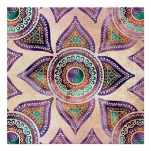 Beauful Translucent Yin yang symbol pastel Perfect Poster