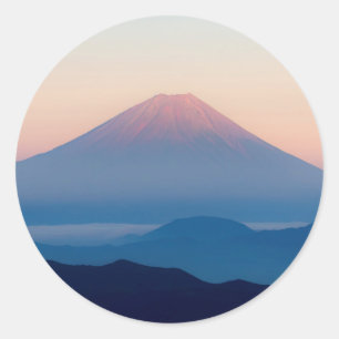 Beauful uitzicht Mt. Fuji, Japan, Sunrise Ronde Sticker