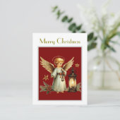 Beauful Vintage-kerstengel Briefkaart (Staand voorkant)