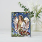 Beauful Vintage-kerstengel Feestdagenkaart (Staand voorkant)